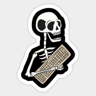 Funny Skeleton with Keyboard Sticker